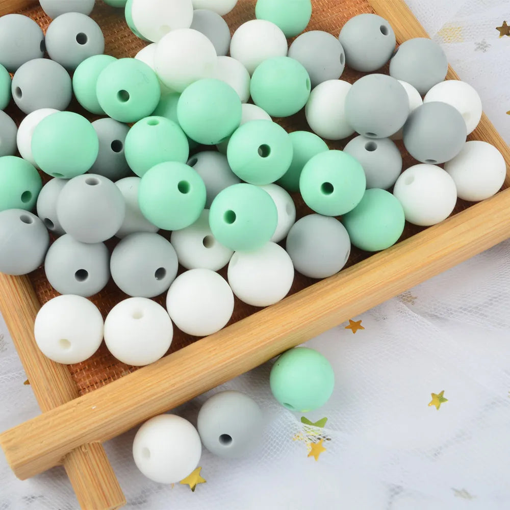 12mm 100pcs Silicone Beads Round Teether