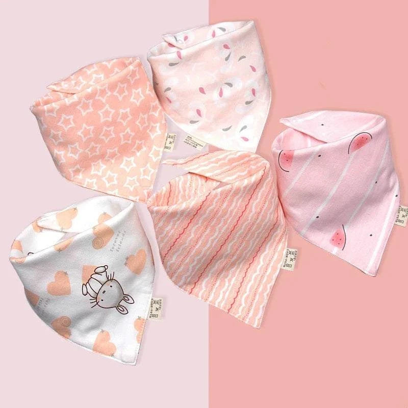 5pcs Baby Saliva Towel Triangle Scarf