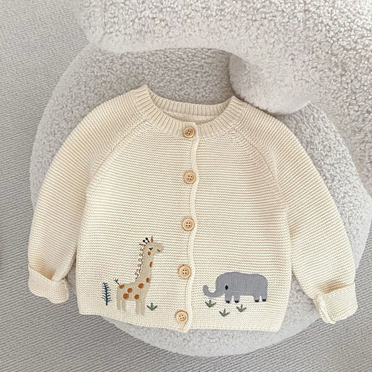 Autumn Embroidered Baby Sweater