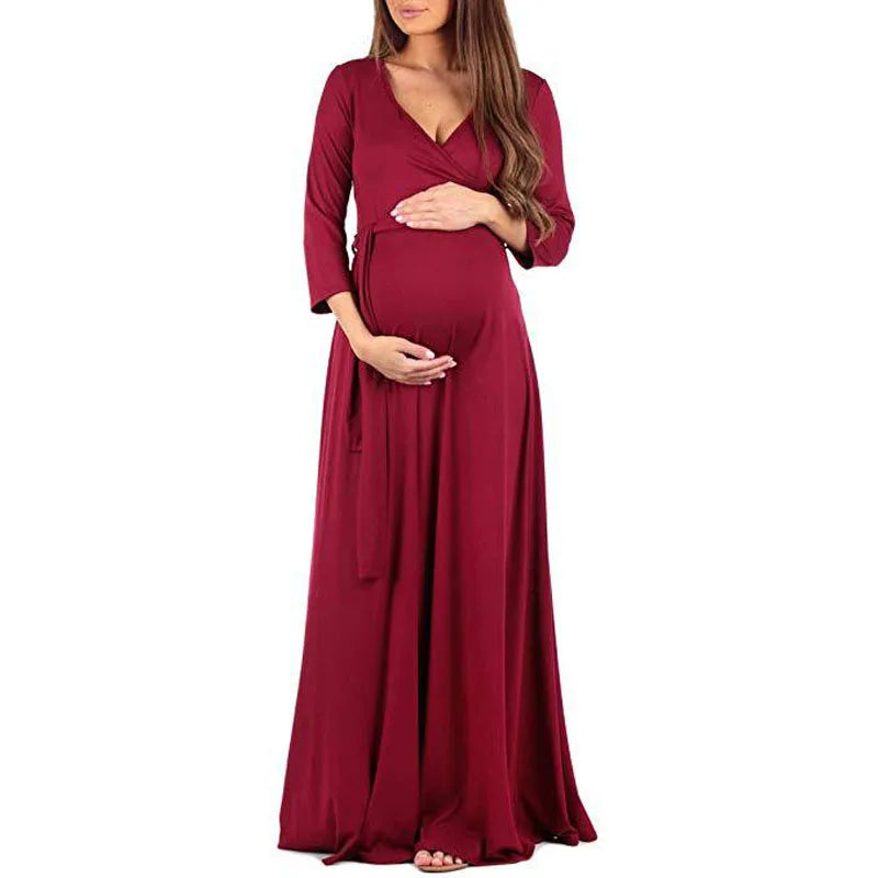 Autumn Maternity Floral Nursing Dress