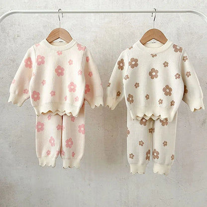 Autumn Toddler Girl Knitted Suit