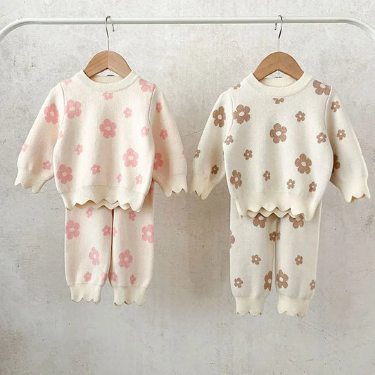 Autumn Toddler Girl Knitted Suit