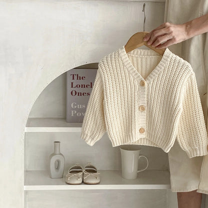 Autumn V-Neck Baby Cardigan