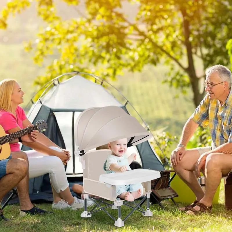 Baby Foldable Dining Chair With Plate Seat