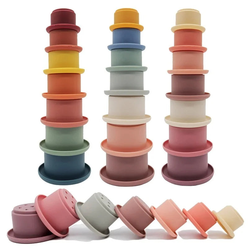 Baby Silicone Hourglass Stacking Cups