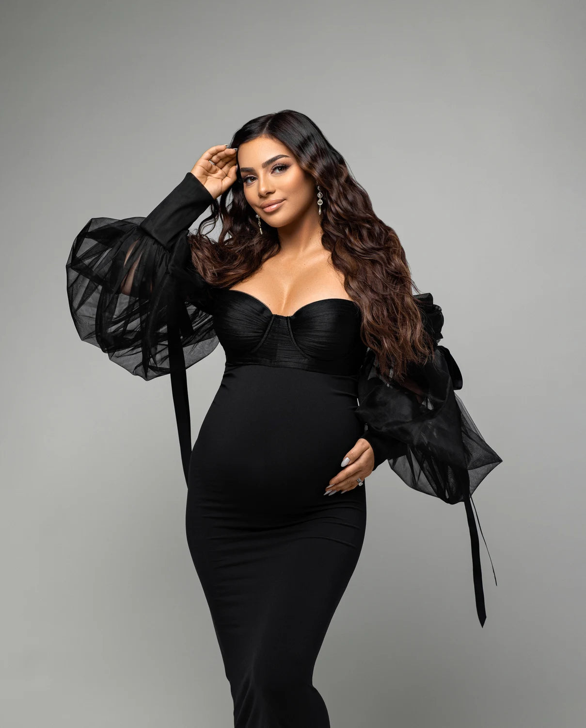 Black Maternity Bodysuit Dresses