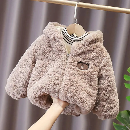 Cartoon Bear Winter Kids' Fleece Jacket