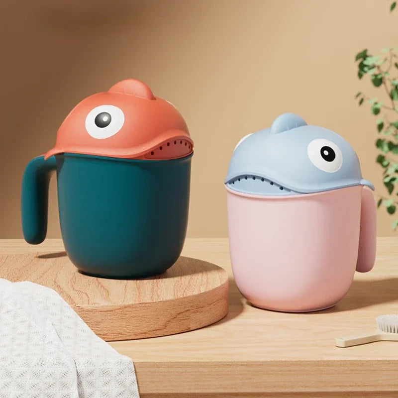 Cartoon Shark Cute Baby Bath Shower Head Rinse Cup