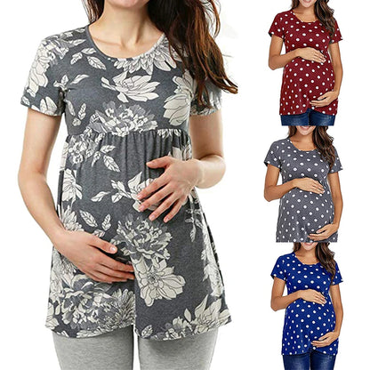 Casual Summer Maternity Dot Tees