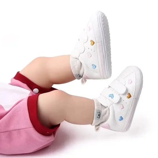 Cute Embroidery Stars and Hearts PU Sneaker