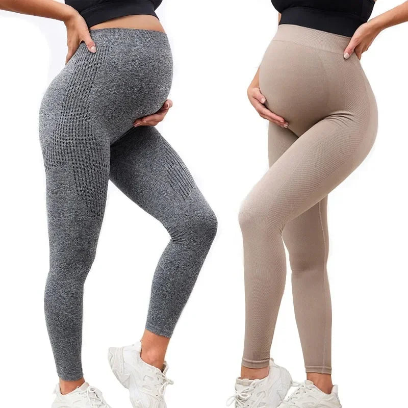 Elastic High-Waist Maternity Leggings