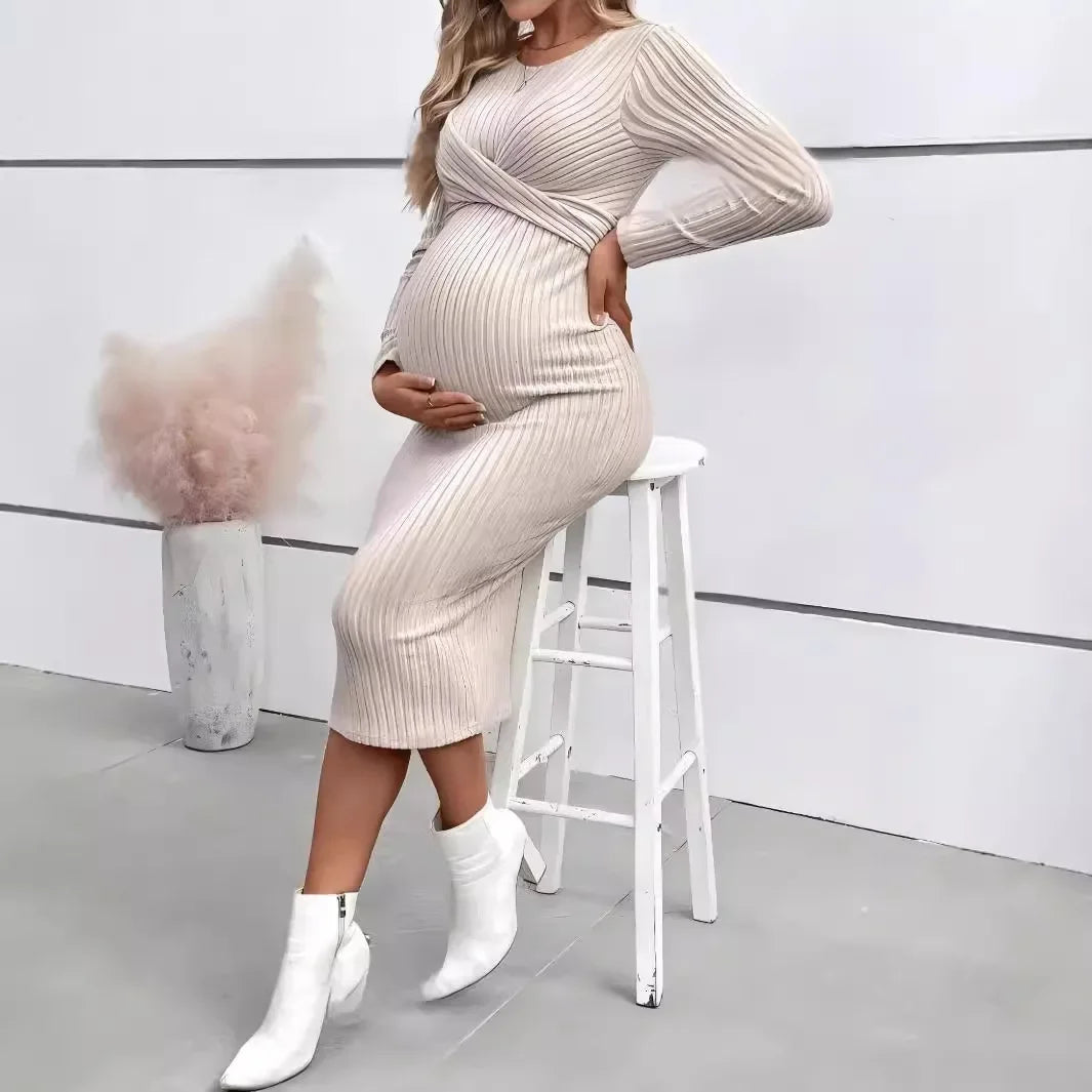 Elegant A-Line Maternity Dress