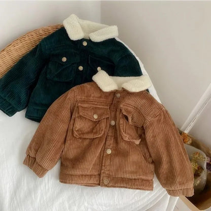 Retro Corduroy Padded Jacket for Kids