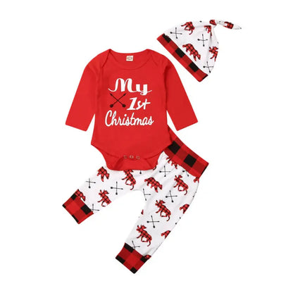 Lovely Baby Boy My First Christmas Outfit Set