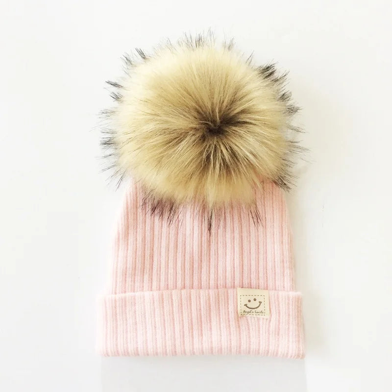 Winter Baby Pompom Knitted Hats