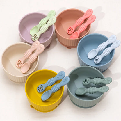 Silicone Baby Spoon Fork Set