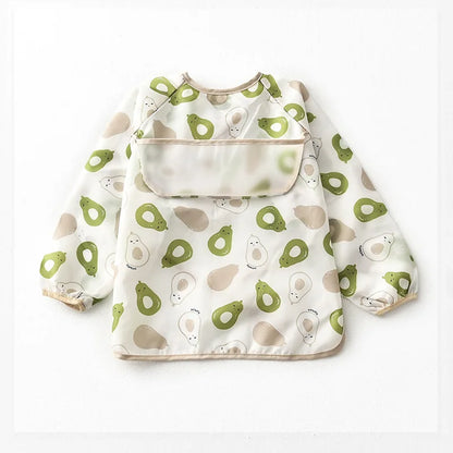 Baby Waterproof Bibs Long Sleeve Pocket