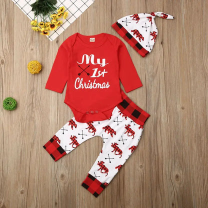 Lovely Baby Boy My First Christmas Outfit Set