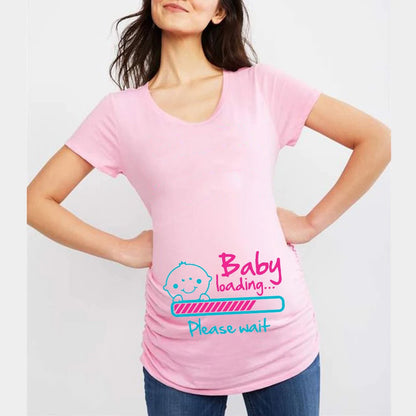 Funny Cartoon Print Maternity T-Shirts