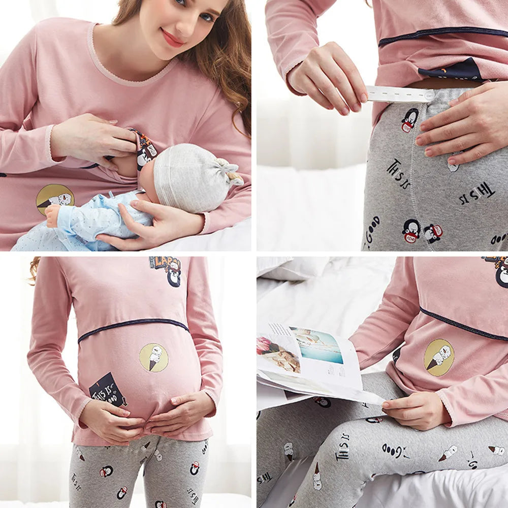 Maternity Cotton Nursing Sleepwear Set