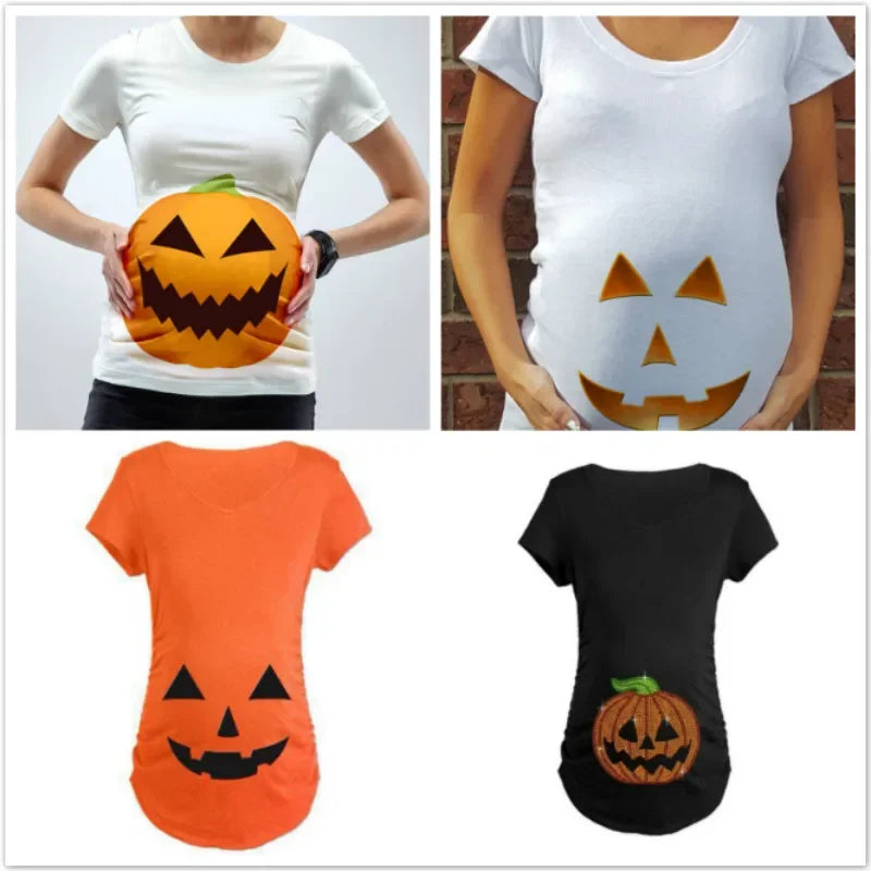 Halloween Pumpkin Maternity Tee