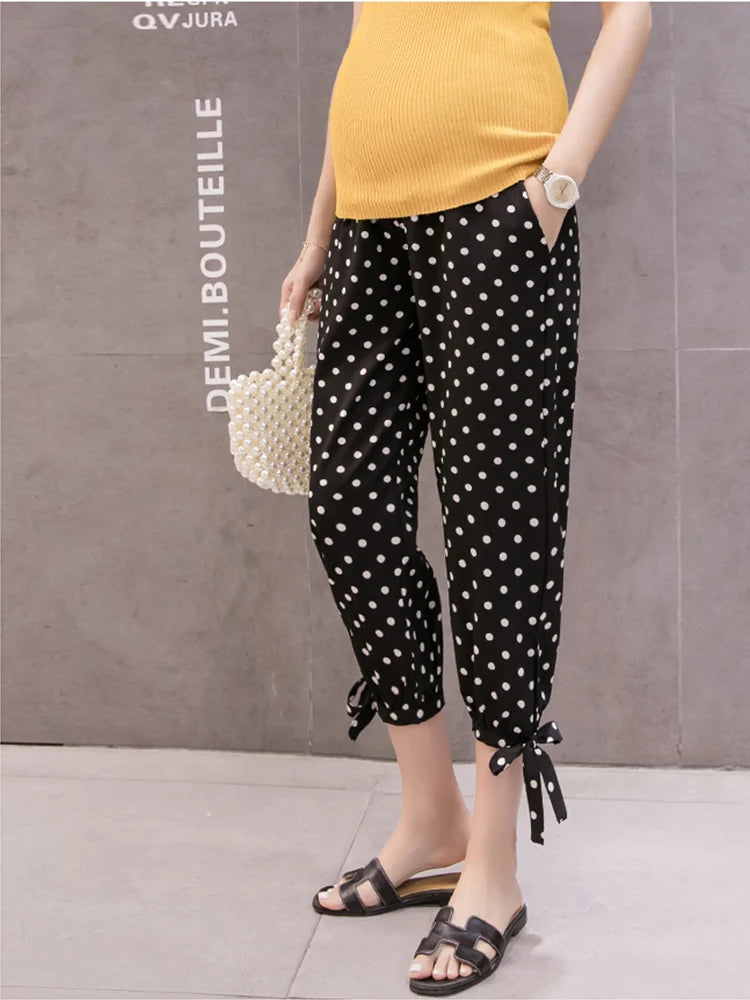 Spring Summer Maternity Dots Pants