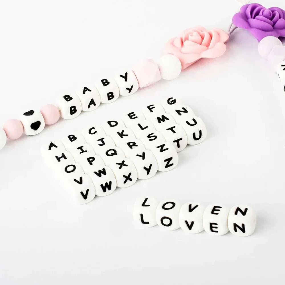 12mm Baby Silicone Letters Beads