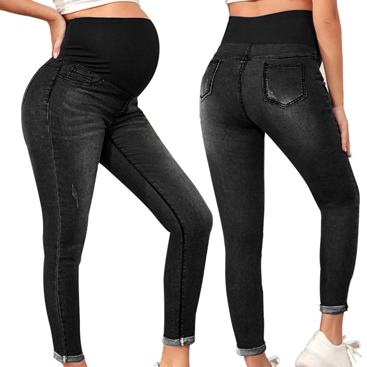 High-Waist Support Maternity Jeans