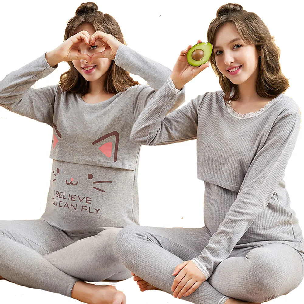 Maternity Cotton Nursing Sleepwear Set