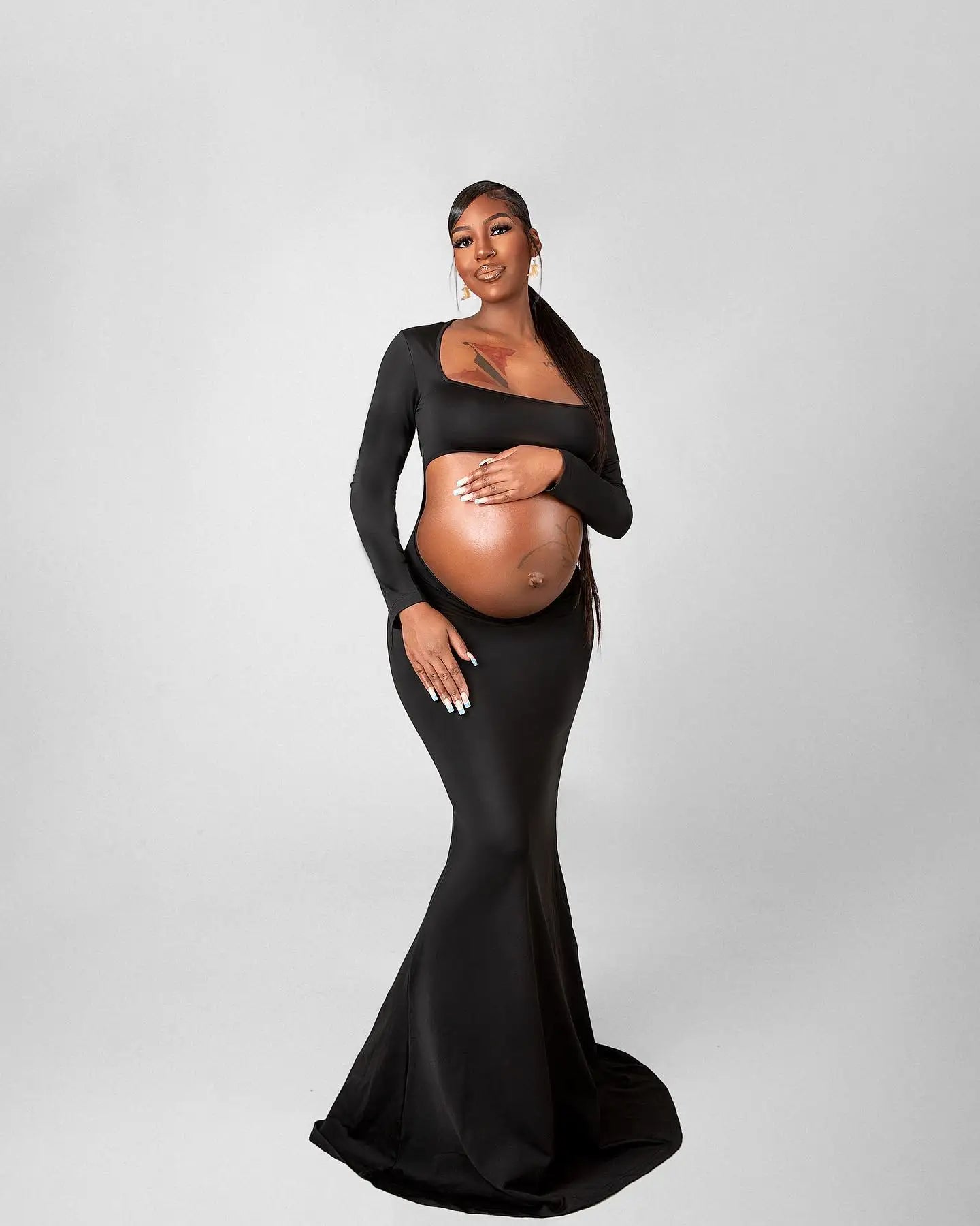 Maternity Cut-Out Maxi Dress