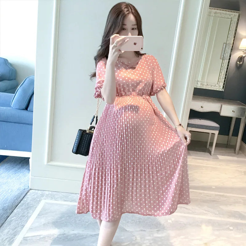 Pregnant Women Summer Petal Collar Dress