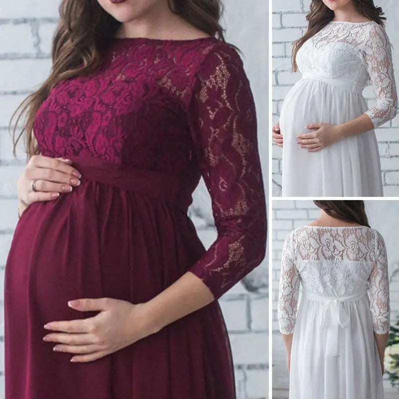 Puococo Lace Maternity Photography Dress