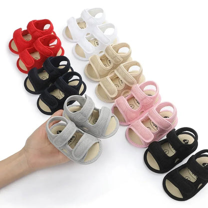 Solid Color Net Cloth Breathable Baby Sandals