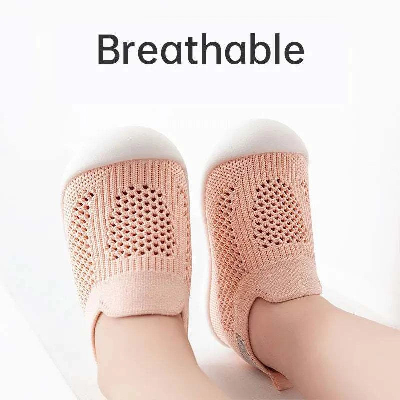 Anti-slip Breathable Infant Crib Floor Socks with Rubber Sole