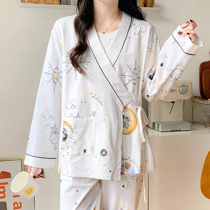 Autumn Cotton Maternity Pajama Set