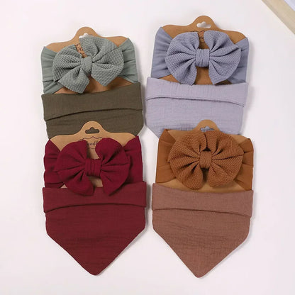 Piece Baby Bib & Turban Set