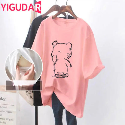 Fashion Print Cotton Nursing T-shirt