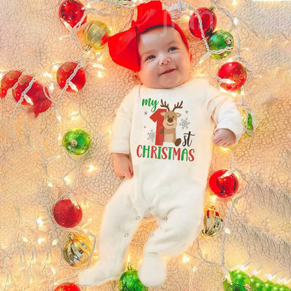 Christmas Printed Baby Bodysuit