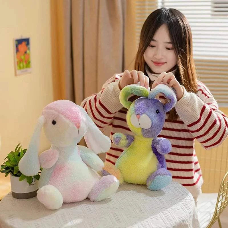 Lovely Long-eared Rainbow Colorful Rabbit Plush Toys