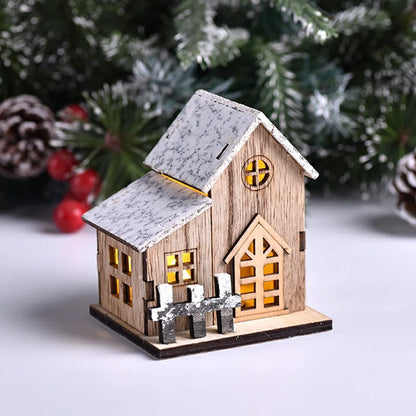 Christmas LED Wooden House Ornaments