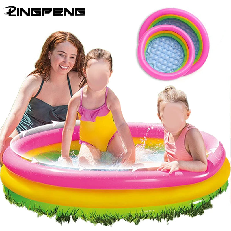 Tricolour Inflatable Baby Bath Tub