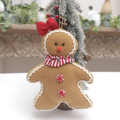 Christmas New Year Plush Gingerbread Man Ornament