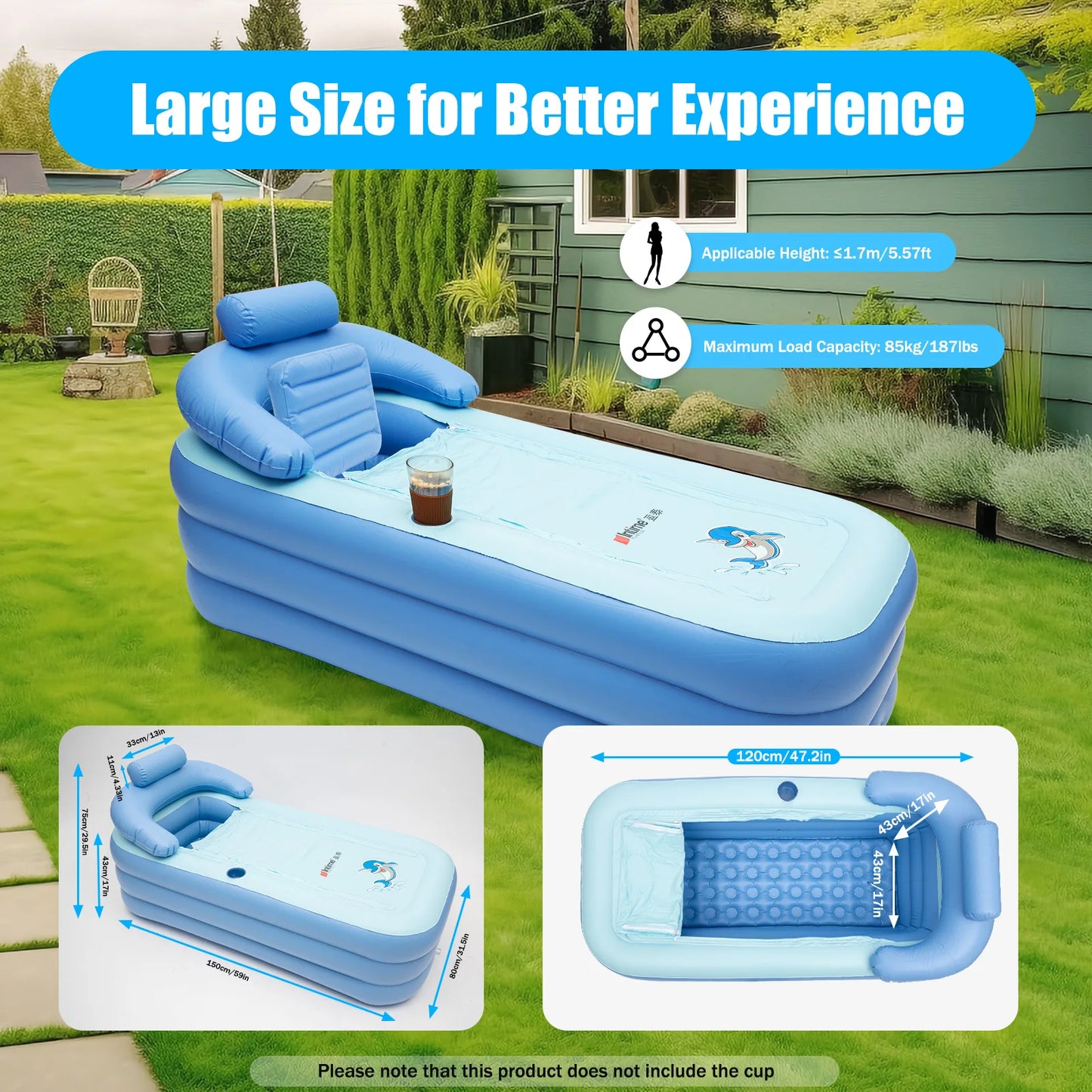 Foldable Inflatable Bathtub and Baby Swim Pool