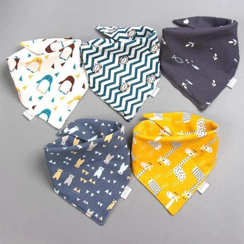 5pcs Baby Saliva Towel Triangle Scarf