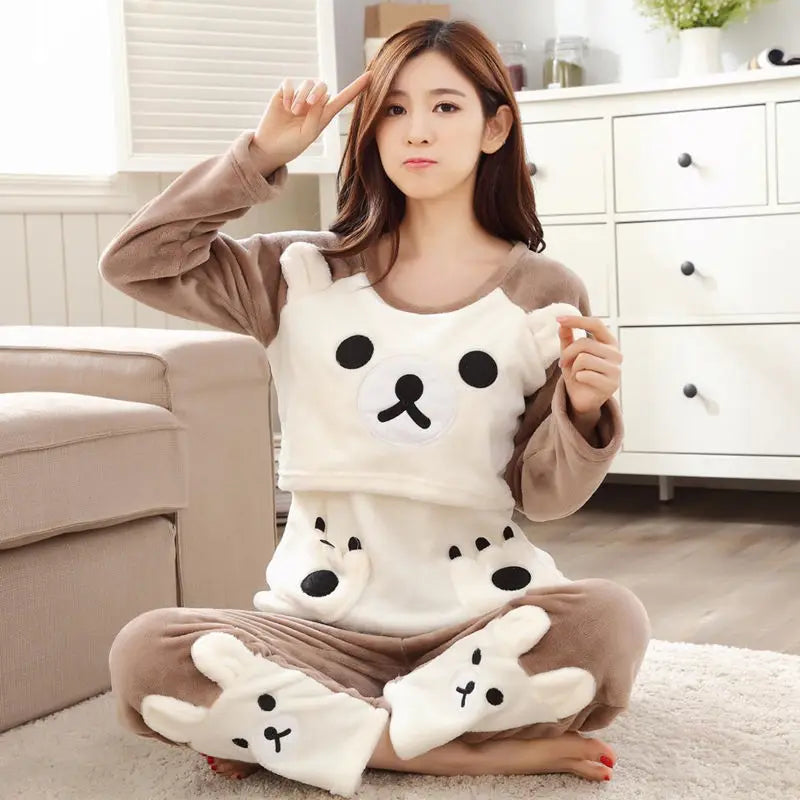 Autumn Long Sleeve Maternity Pajama Set