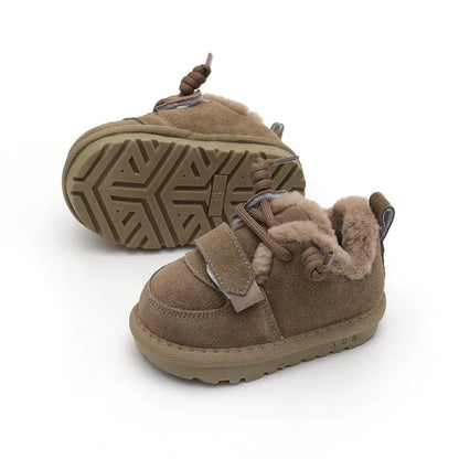 Winter Leather Plush Baby Boots