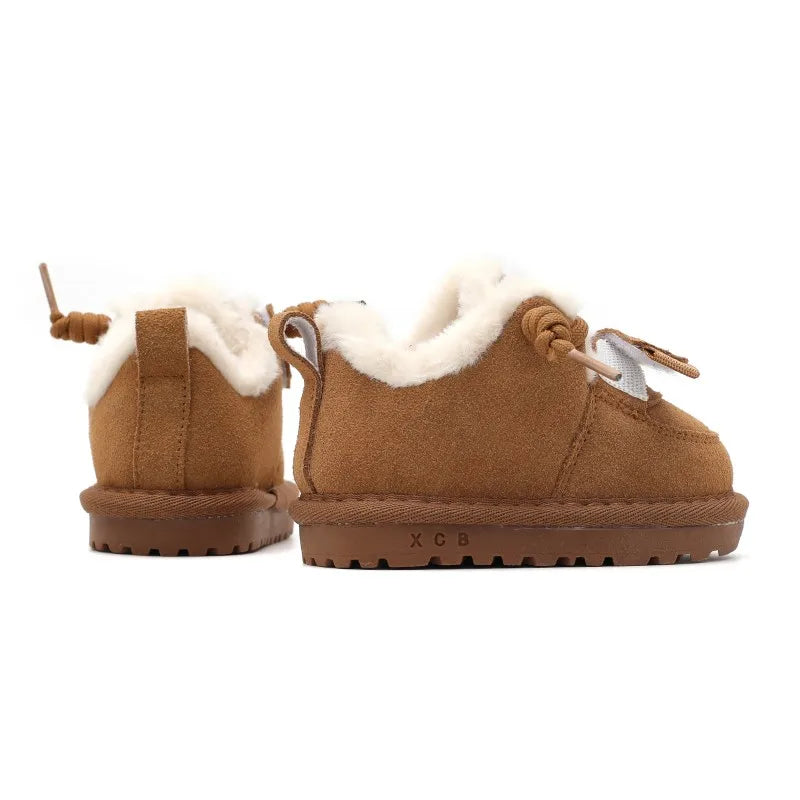 Winter Leather Plush Baby Boots