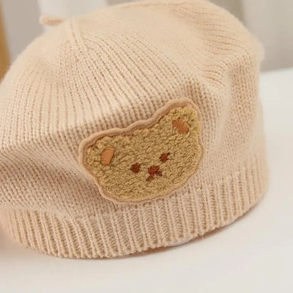 Korean Cartoon Bear Baby Beret Hats