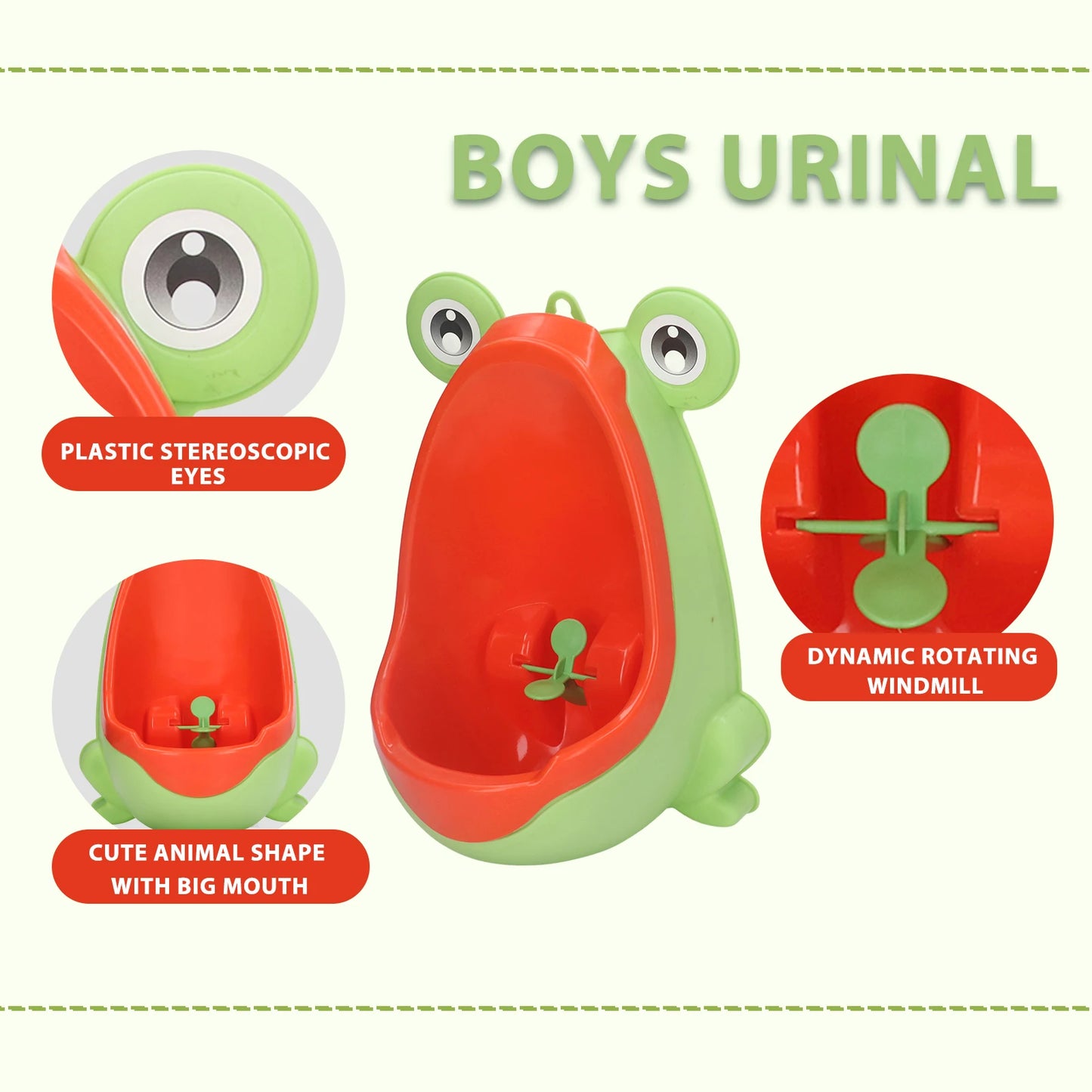 Baby Boys Frog Shape Wall-Mounted Urinal