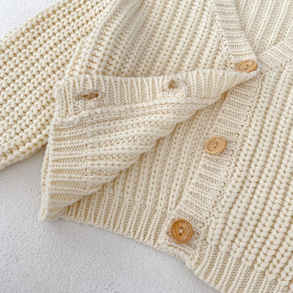 Autumn V-Neck Baby Cardigan